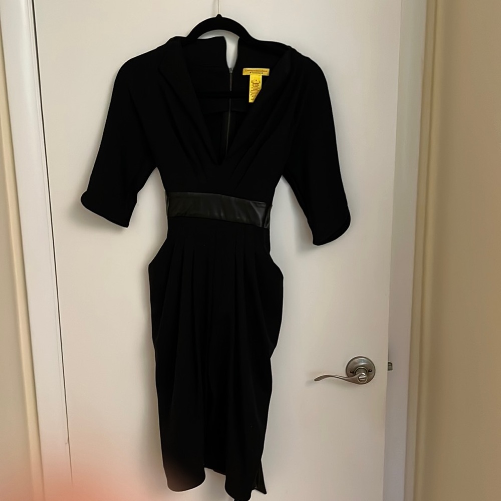 Catherine malandrino black with leather trim